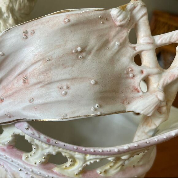 Vintage RARE One of a kind Porcelain Ceramic Goddess on a Ship Decor Art - Picture 15 of 16